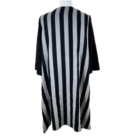 Alembika Women Size 0 A-Line Artsy Tunic Shirt Black White Striped Lagenlook - Picture 3 of 14